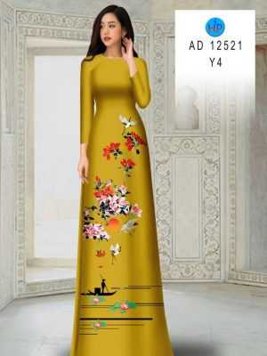 Vải Áo Dài Hoa In 3D AD 12521 40